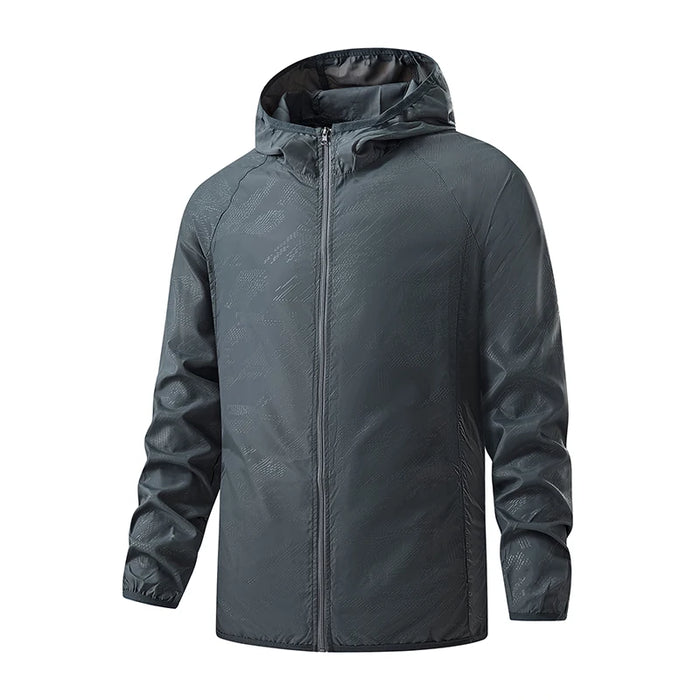 Hooded Waterproof Jacket with Full-Zip Front