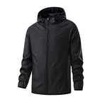 Hooded Waterproof Jacket with Full-Zip Front