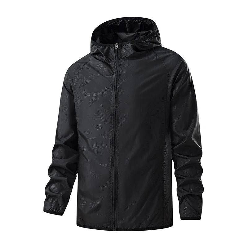 Hooded Waterproof Jacket with Full-Zip Front