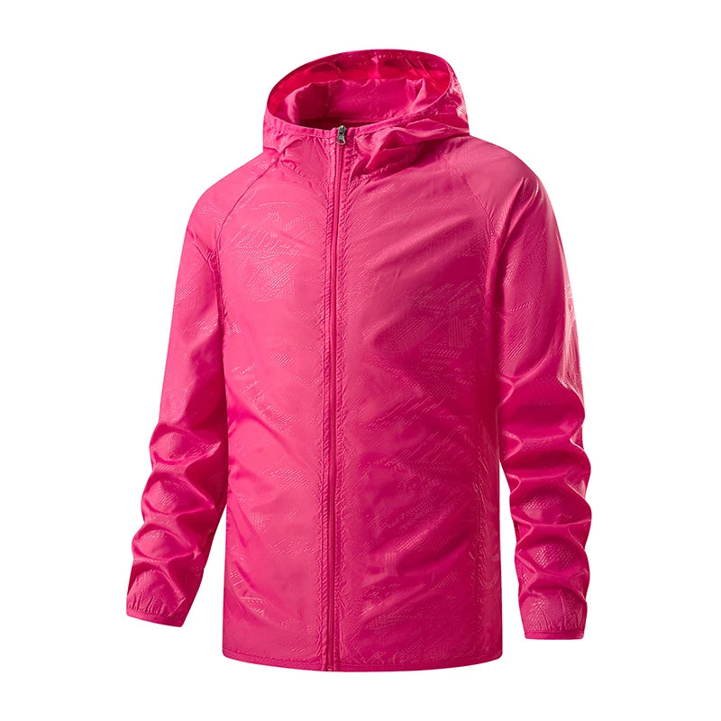 Hooded Waterproof Jacket with Full-Zip Front