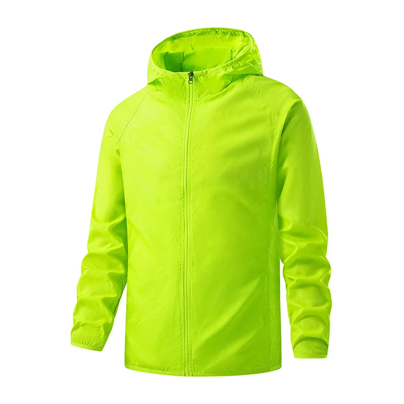 Hooded Waterproof Jacket with Full-Zip Front