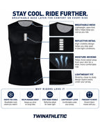 Sleeveless Reflective Cycling Base Layer with Mesh