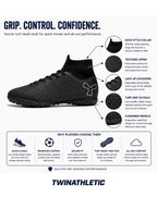 Soccer Turf Cleats with Sock Collar and Grip Sole
