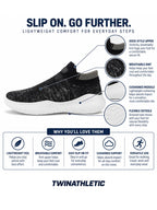 Sock-Style Slip-On Walking Shoes with Cushioned Sole