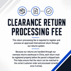 Clearance Return Processing Fee (Single Item)