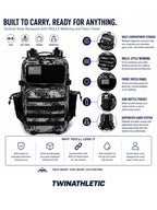 Tactical-Style Backpack with MOLLE Webbing and Patch Panel