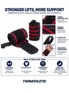 Weightlifting Wrist Wrap Support Strap with Hook-and-Loop