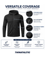 Zip-Up Hooded Fitness Jacket with Athletic Fit
